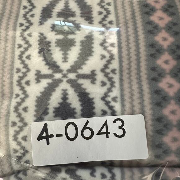 Jane and Bleecker Pajama Pants Small Pink Fair Isle Patch Pockets Soft Fleece - Picture 9 of 9